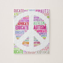 Autism Awareness Peach Products Jigsaw Puzzle