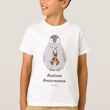 Autism Awareness Penguin T-shirt by MishMoshTees at Zazzle