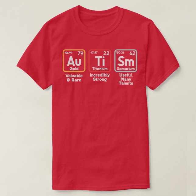 Autism Awareness Periodic Table Elements T-Shirt (Design Front)