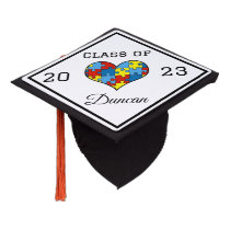 Autism Awareness Personalized Name and Class Graduation Cap Topper