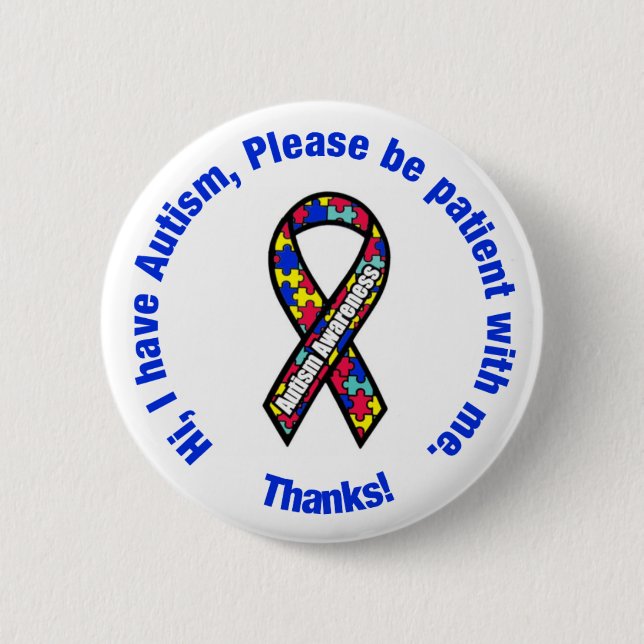 Autism Awareness Pin / Button Badge (Front)