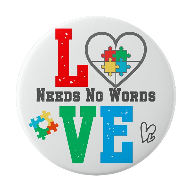 Autism Awareness pin Love needs no words  (Autism Awareness pin Love needs no words)