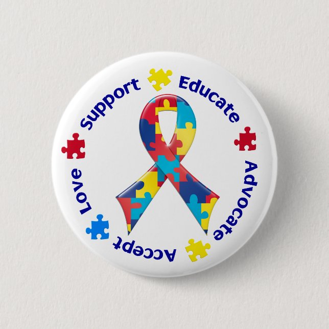 Autism Awareness Pinback Button (Front)