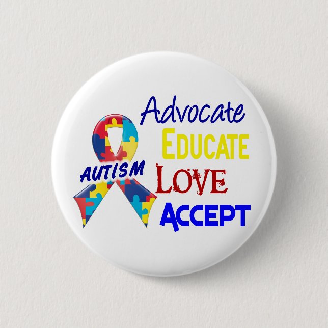 Autism Awareness Pinback Button (Front)