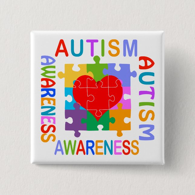 Autism Awareness Pinback Button (Front)