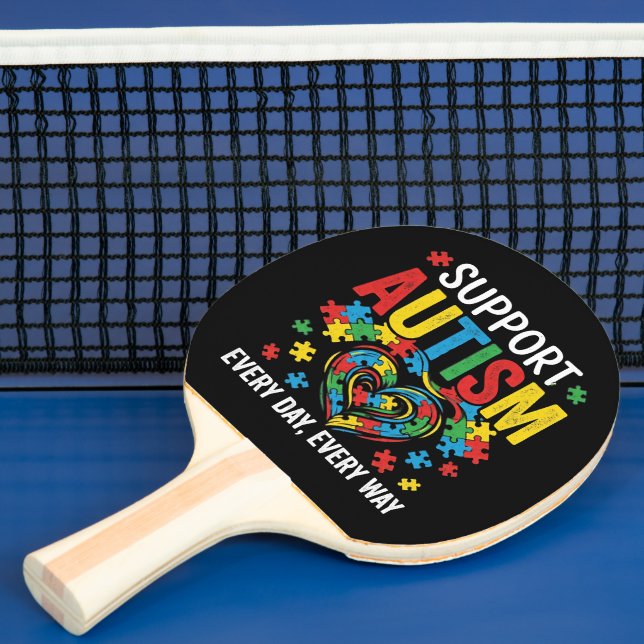 Autism awareness ping pong paddle (Insitu)