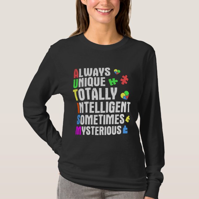 Autism Awareness Plus Size Acceptance Puzzle T-Shirt (Front)