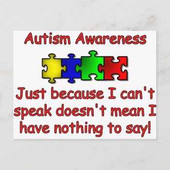 Autism Awareness Postcard by UTeezSF at Zazzle