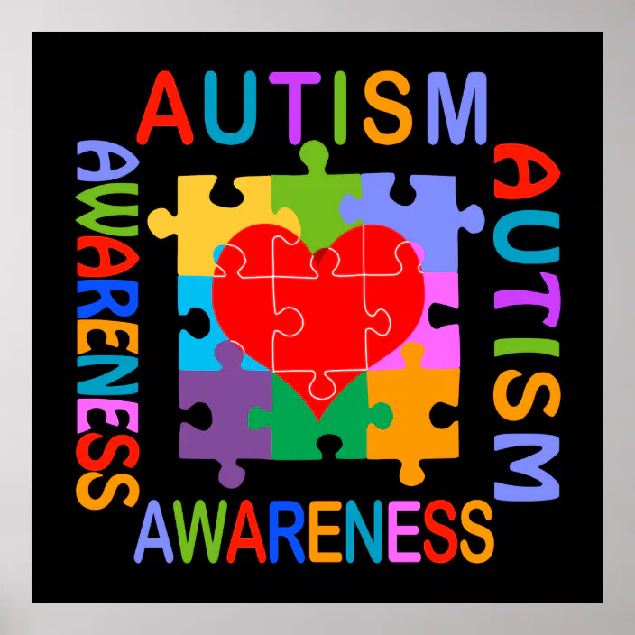 Personalized Autism Awareness Poster Zazzle Com - Autism Awareness Home Decor Ideas