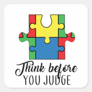 Autism Awareness Print Square Sticker