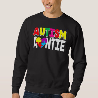 Autism Awareness Proud Autism Auntie Heart Puzzle  Sweatshirt