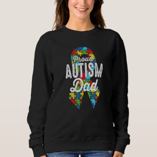 Autism Awareness Proud Autism Dad Ribbon Puzzle Fa Sweatshirt