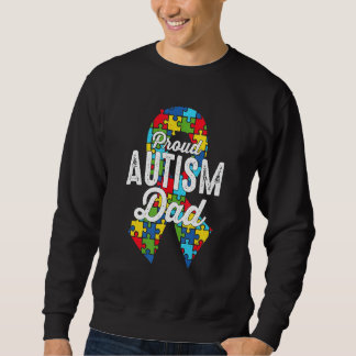 Autism Awareness Proud Autism Dad Ribbon Puzzle Fa Sweatshirt