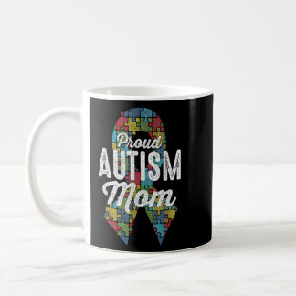 Autism Awareness Proud Autism Mom Ribbon Puzzle Mo Coffee Mug