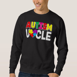 Autism Awareness Proud Autism Unclem Heart Puzzle  Sweatshirt