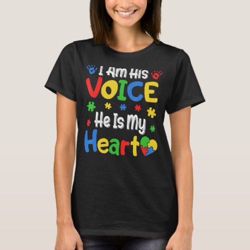 Autism Awareness Proud Family I'm His Voice He's M T-Shirt
