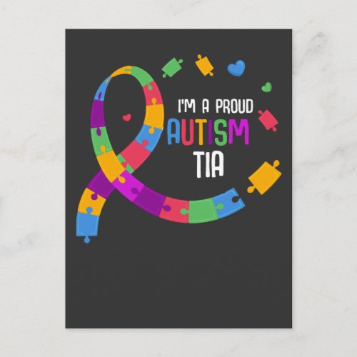Autism Awareness Proud Tia Autistic Hippo Lover Postcard