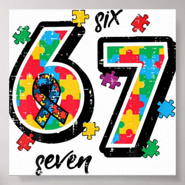 Autism Awareness Puzzle 6 7 Si Poster (Front)