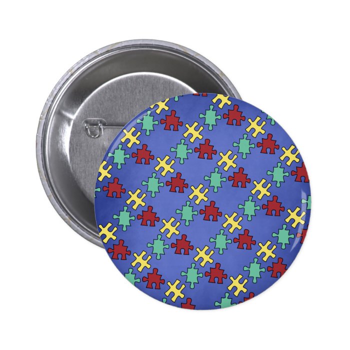Autism Awareness Puzzle Background Buttons
