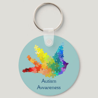 Autism Awareness Puzzle Bird Keychain