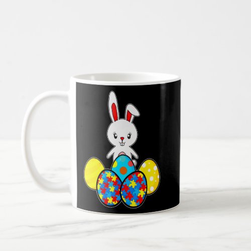 Autism Awareness Puzzle  Bunny Eggs  Easter Day  Coffee Mug
