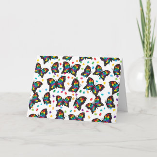 Autism Awareness Puzzle Butterfly Pattern Notes