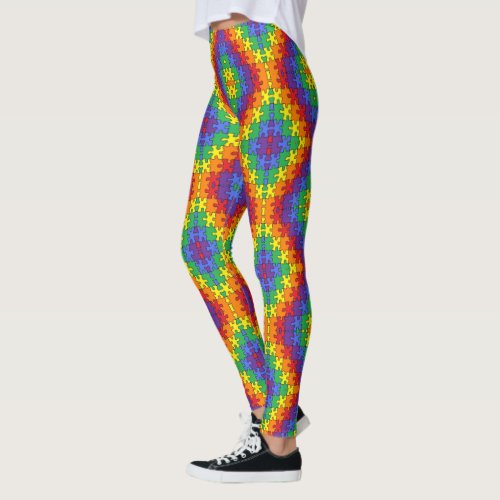 Autism Awareness Puzzle by EelKat Leggings