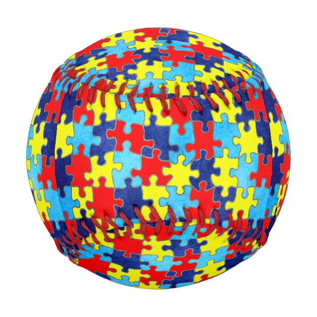 Autism Awareness-Puzzle by Shirley Taylor Baseball (Front)