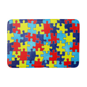 Autism Awareness-Puzzle by Shirley Taylor Bathroom Mat