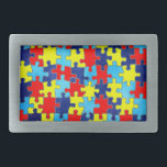 Autism Awareness-Puzzle by Shirley Taylor Belt Buckle<br><div class="desc">Autism awareness rectangle belt buckle. Click on the customize button to add your text. Image can be rotated or re-sized. Images Copyright © Shirley Taylor. All Rights Reserved.</div>