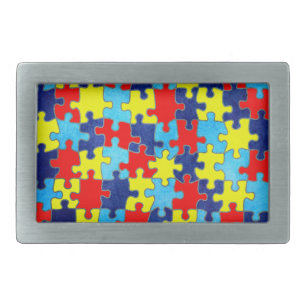 Autism Awareness-Puzzle by Shirley Taylor Belt Buckle