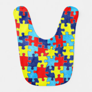 Autism Awareness-Puzzle by Shirley Taylor Bib
