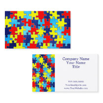 Autism Awareness-Puzzle by Shirley Taylor Business Card