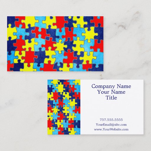 Customizable Autism Awareness Business Cards
