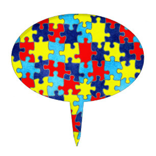 Autism Awareness-Puzzle by Shirley Taylor Cake Topper