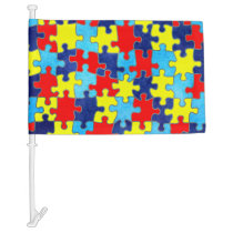 Autism Awareness-Puzzle by Shirley Taylor Car Flag