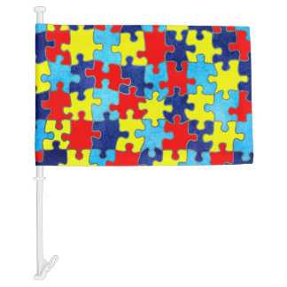 Autism Awareness-Puzzle by Shirley Taylor Car Flag