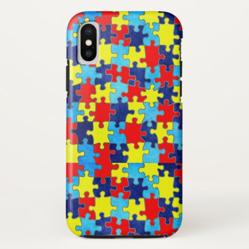 Autism Awareness_Puzzle by Shirley Taylor iPhone X Case