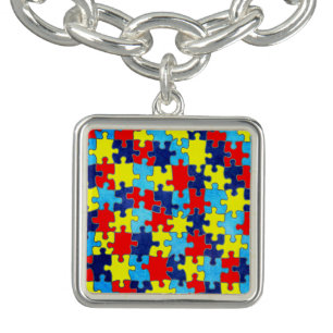 Autism Awareness-Puzzle by Shirley Taylor Charm Bracelet