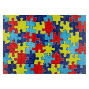 Autism Awareness-Puzzle by Shirley Taylor Cutting Board