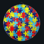 Autism Awareness-Puzzle by Shirley Taylor Dart Board<br><div class="desc">Autism awareness dart board. Click on the customize button to add your text. Image can be rotated or resized. Images Copyright © Shirley Taylor. All Rights Reserved.</div>