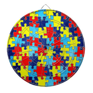 Autism Awareness-Puzzle by Shirley Taylor Dart Board