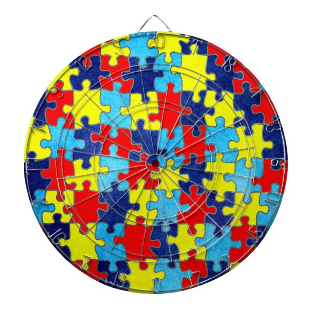 Autism Awareness-Puzzle by Shirley Taylor Dart Board (Front)