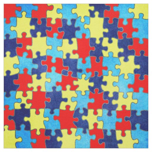 Autism Awareness-Puzzle by Shirley Taylor Fabric