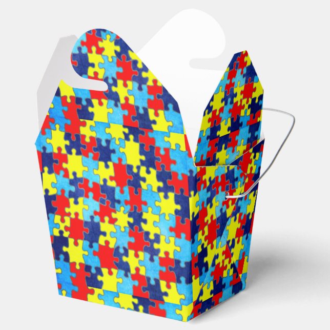 Autism Awareness-Puzzle by Shirley Taylor Favor Boxes (Opened)