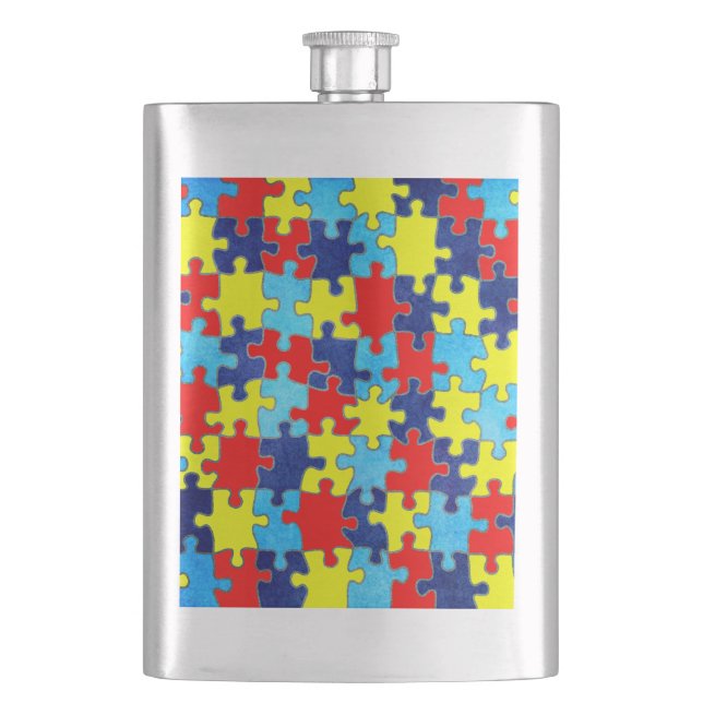Autism Awareness-Puzzle by Shirley Taylor Flask (Front)