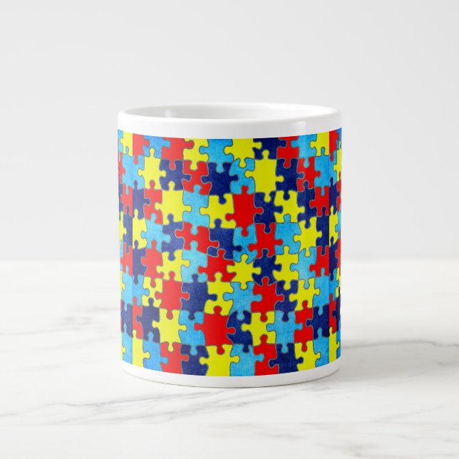 Autism Awareness-Puzzle by Shirley Taylor Giant Coffee Mug (Front)