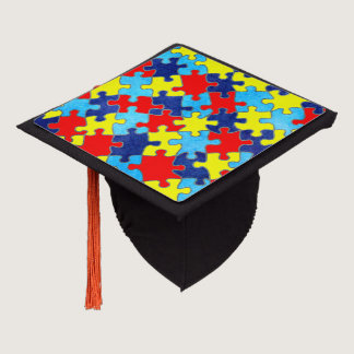 Autism Awareness-Puzzle by Shirley Taylor Graduation Cap Topper