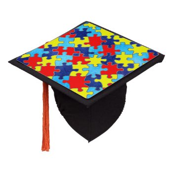 Autism Awareness-puzzle By Shirley Taylor Graduation Cap Topper by ShirleyTaylor at Zazzle