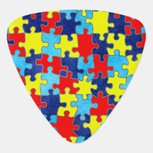 Autism Awareness-Puzzle by Shirley Taylor Guitar Pick